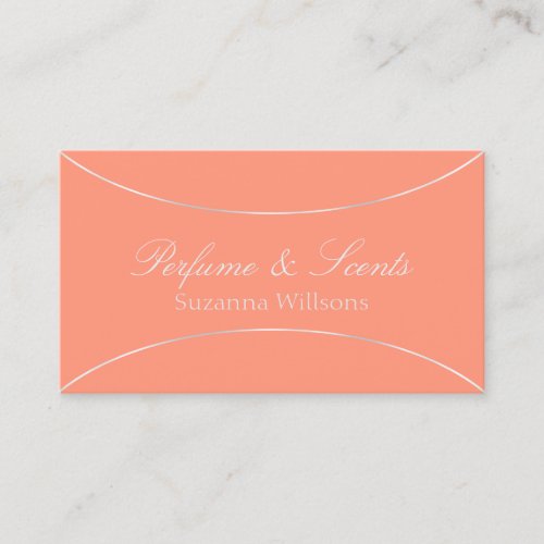 Very Elegant Coral with Pearl Silver Border Modern Business Card