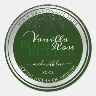 Very Elegant Dark Green and Silver Product Labels
