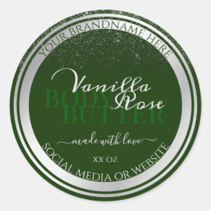 Very Elegant Dark Green and Silver Product Labels
