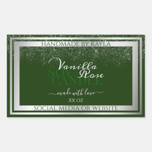 Very Elegant Dark Green and Silver Product Labels