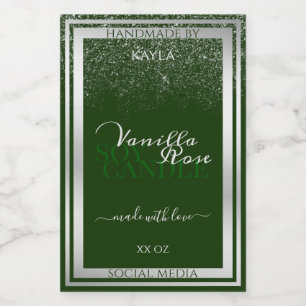 Very Elegant Dark Green and Silver Product Labels