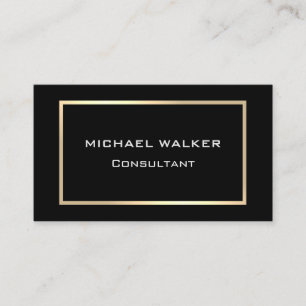 Very Elegant Gold Frame Plain Black Professional Business Card