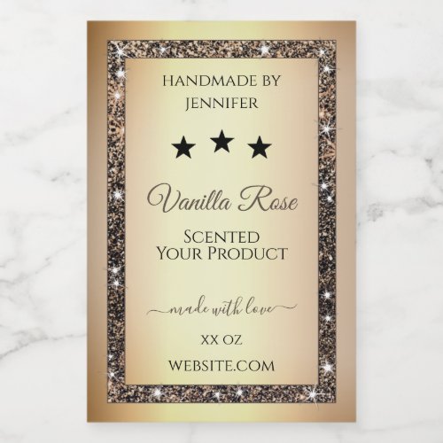 Very Elegant Gold Glitter Product Packaging Labels