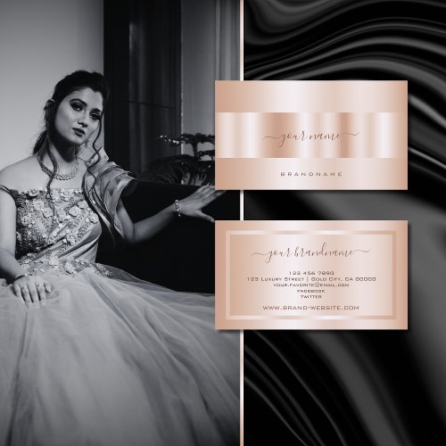 Very Elegant Rose Gold Effect Noble and Modern Business Card