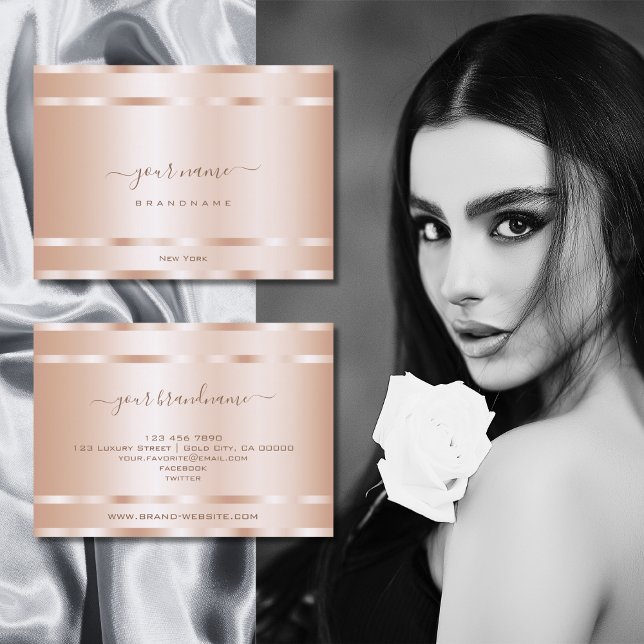 Very Elegant Rose Gold Effect Professional Modern Business Card (Creator Uploaded)