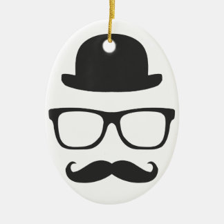 Very English Mustache Ceramic Ornament