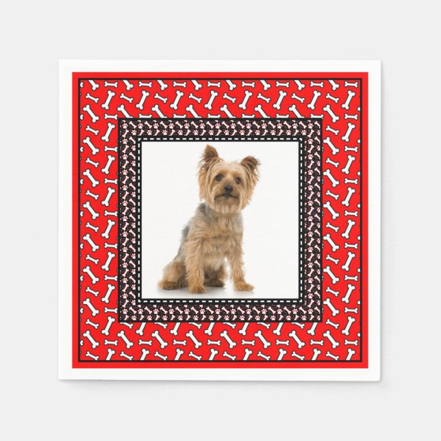 Very Fancy Dog's Birthday Party Add Pet's Photo Napkins (Front)