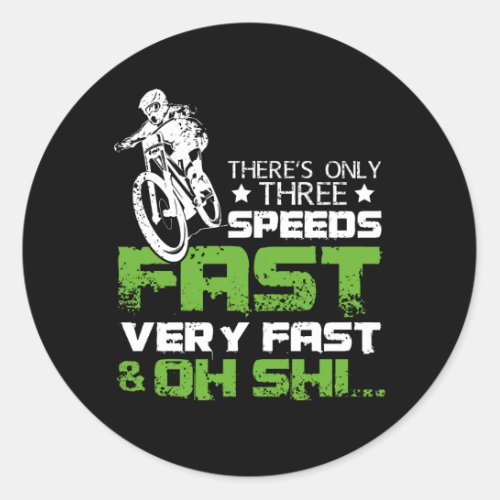 Very Fast Mountain Bike Classic Round Sticker