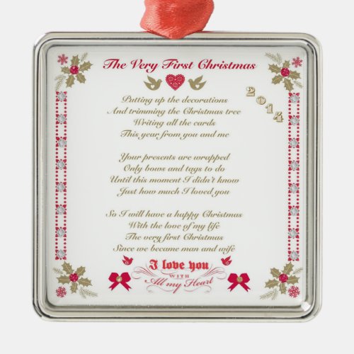 Very First Christmas Dated HusbandWife Ornament