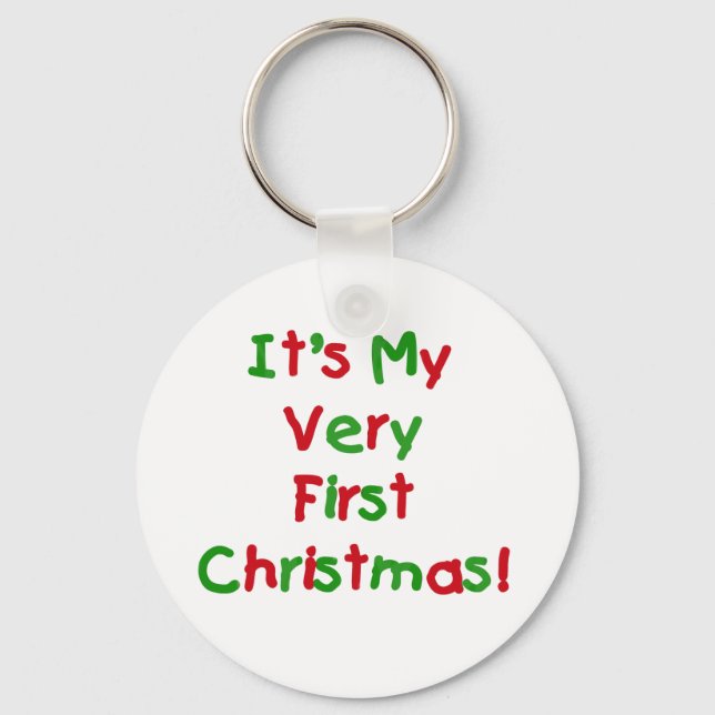 Very First Christmas Tshirts and Gifts Keychain (Front)