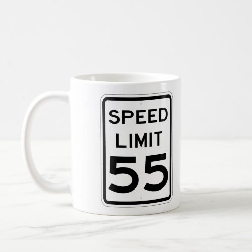 Very Fun 55 MPH Road Sign Coffee Cup