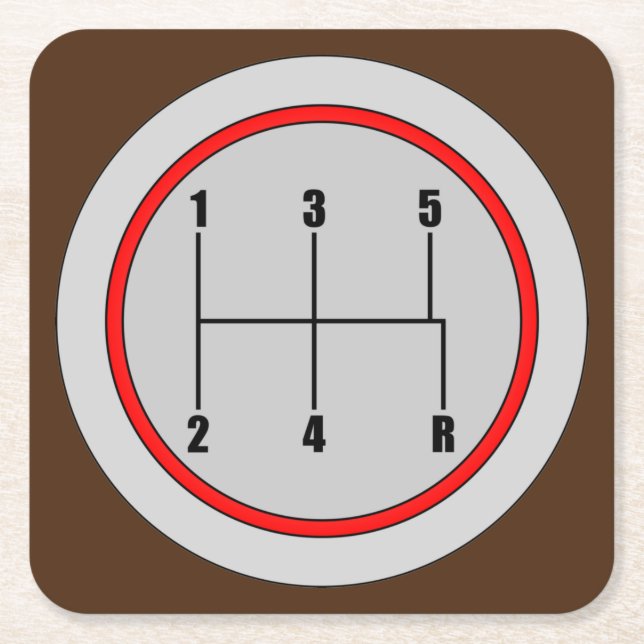 Very Fun 5-Speed Shift Knob Graphic Coaster Set (Front)