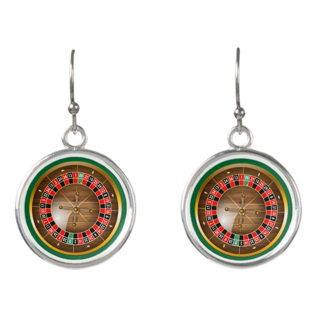 Very Fun Amer Roulette Wheel Image Round Earrings (Front)