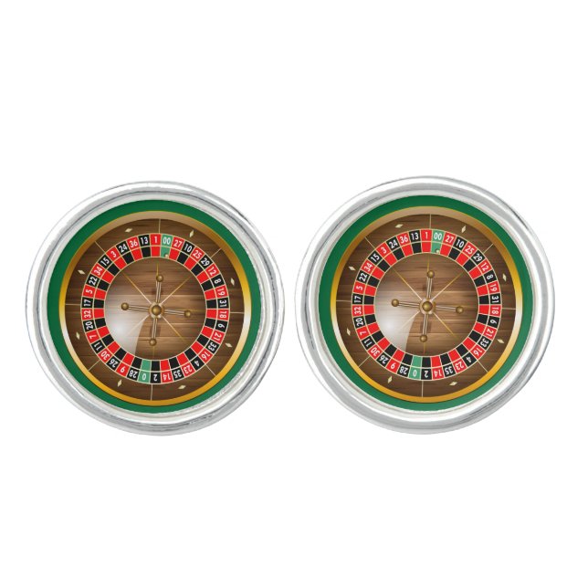 Very Fun American Roulette Wheel Image Cufflinks (Front)