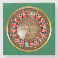 Very Fun American Roulette Wheel Stone Coaster