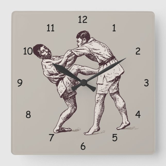 Very Fun Ancient Martial Arts Wall Clock (Front)