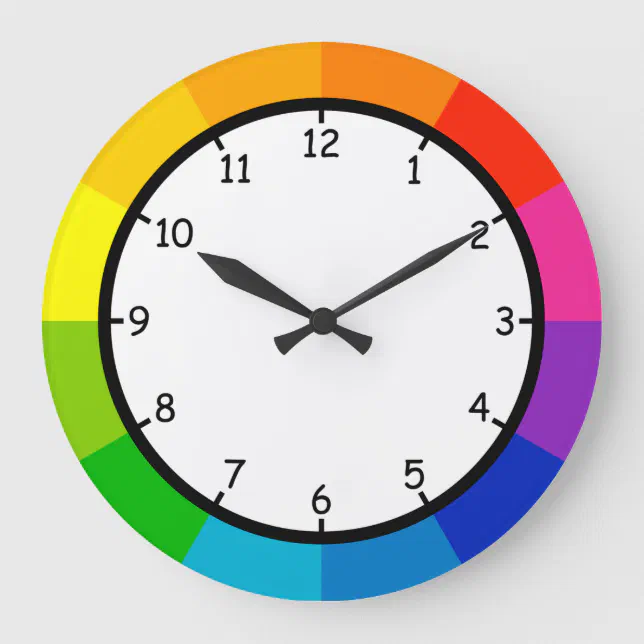 Color Well Clock Very Fun and Colorful Color Wheel Wall Clock | Zazzle