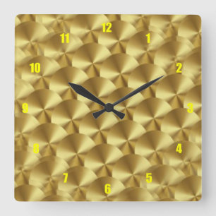 Very Fun and Unusual Gold Leaf Square Wall Clock