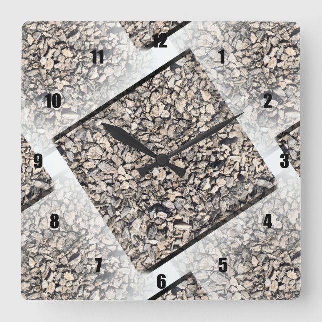 Very Fun and Unusual Rocks Square Wall Clock (Front)