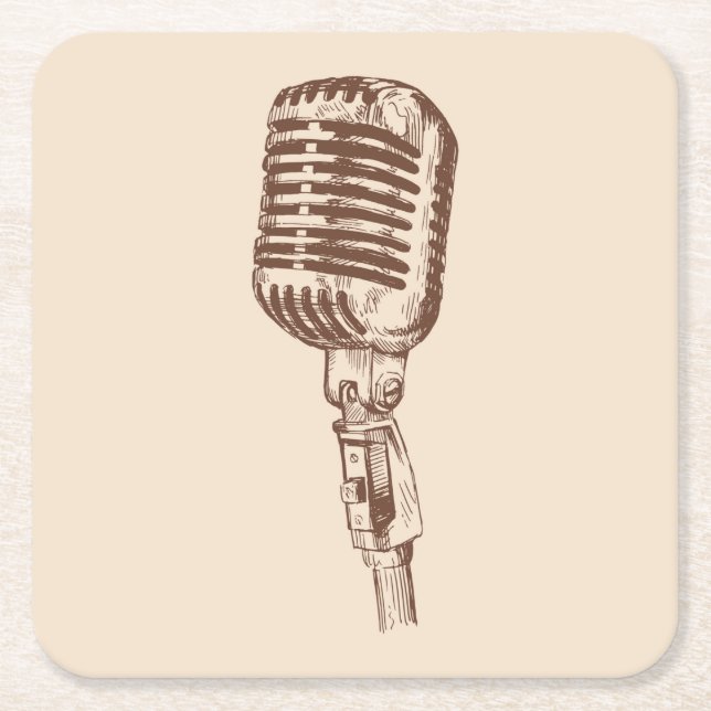 Very Fun Antique Microphone Coaster Set (Front)