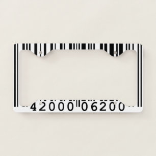 Very Fun Barcode License Plate Frame