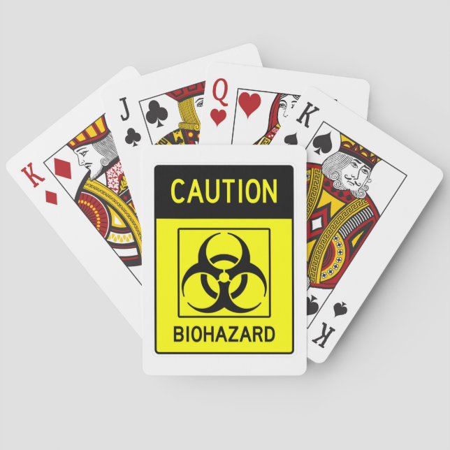 Very Fun CAUTION BIOHAZARD Sign Poker Cards (Back)
