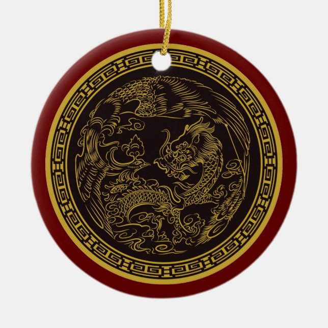 Very Fun Chinese Dragon Christmas Ornament (Front)