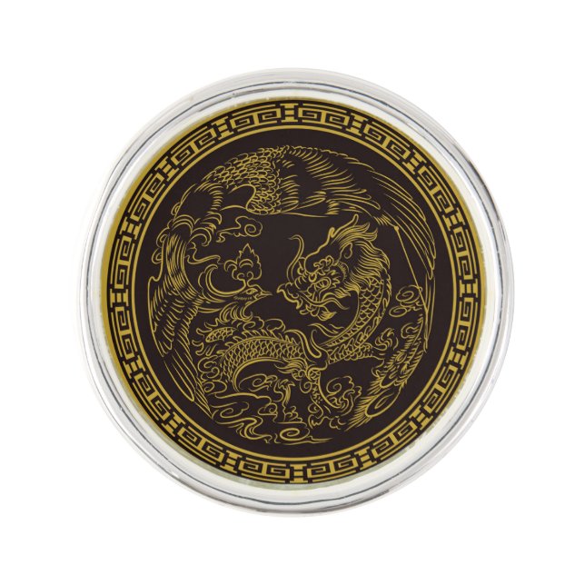 Very Fun Chinese Dragon Lapel Pin (Front)