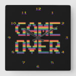 Very Fun Classic Arcade Game Over Wall Clock at Zazzle