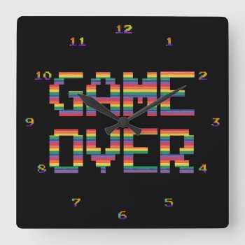 Very Fun Classic Arcade Game Over Wall Clock by ICBIMProducts at Zazzle