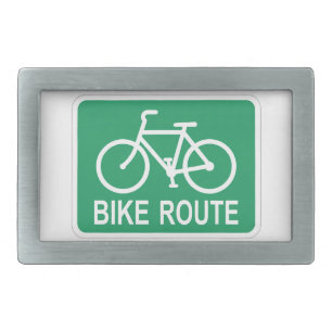 Very Fun Classic Bike Route Sign Belt Buckle