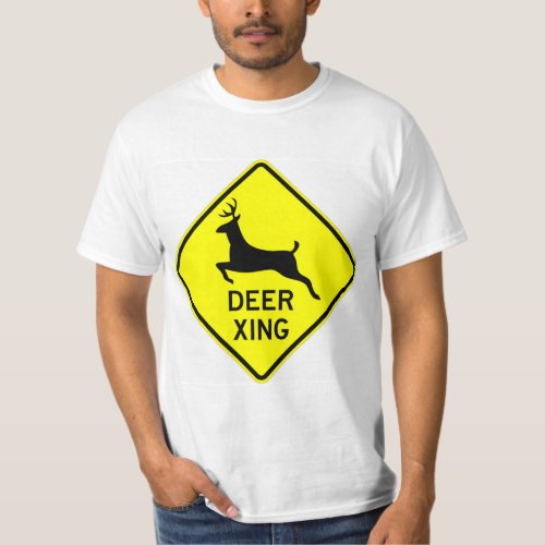 Very Fun Classic Deer Crossing Sign T_Shirt