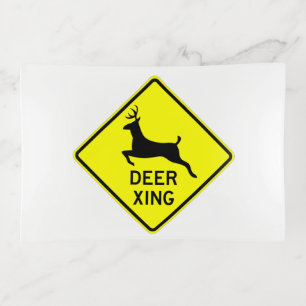 Very Fun Classic Deer Crossing Sign Trinket Tray