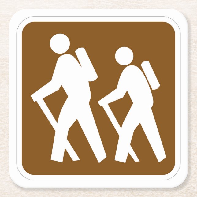 Very Fun Classic Hiking Trail Sign Coaster Set (Front)