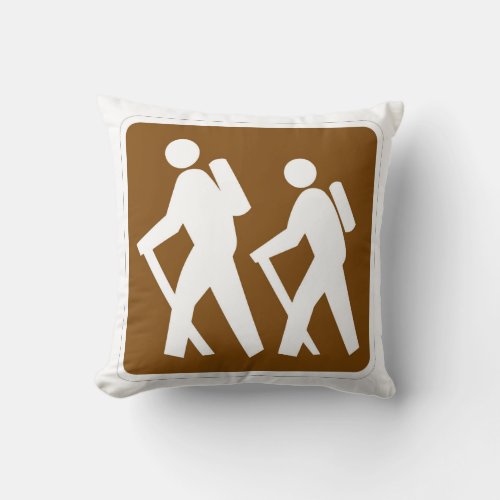 Very Fun Classic Hiking Trail Sign Throw Pillow