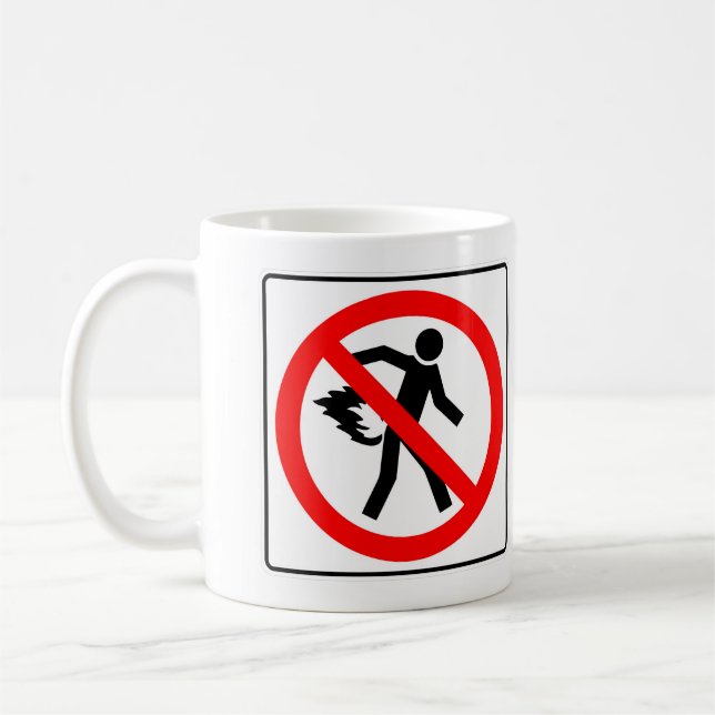 Very Fun Classic No Farting Image Sign Coffee Mug (Left)