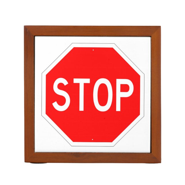 Very Fun Classic STOP Sign Desk Organizer (Front)