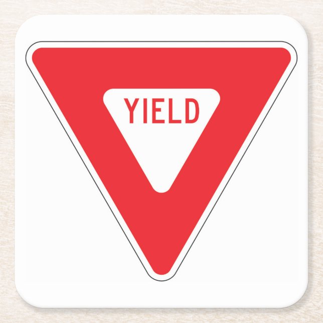 Very Fun Classic Yield Sign Coaster Set (Front)