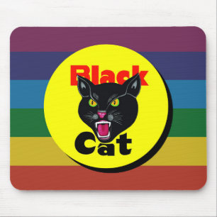 Very Fun & Colorful Black Cat Mouse Pad