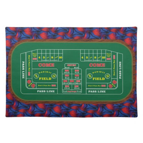 Very Fun Craps Table on the Casino Floor Cloth Placemat