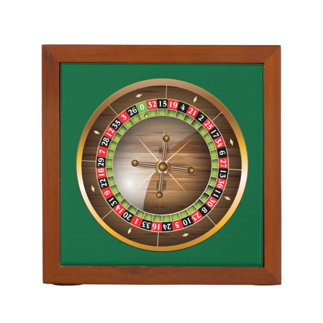 Very Fun Euro Roulette Wheel Image Desk Organizer (Front)