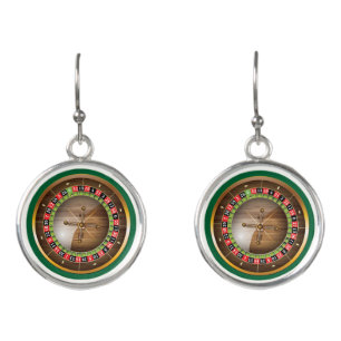 Very Fun Euro Roulette Wheel Image Round Earrings