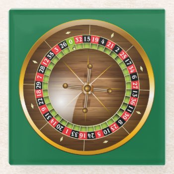 Very Fun European Roulette Wheel Glass Coaster by ICBIMProducts at Zazzle