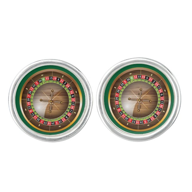 Very Fun European Roulette Wheel Image Cufflinks (Front)