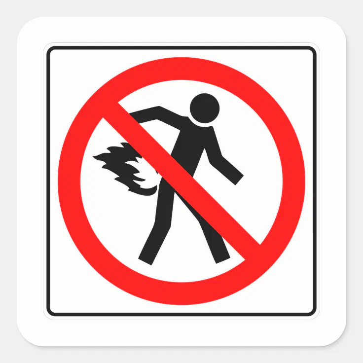 Very Fun No Farting Image Sign Square Sticker | Zazzle