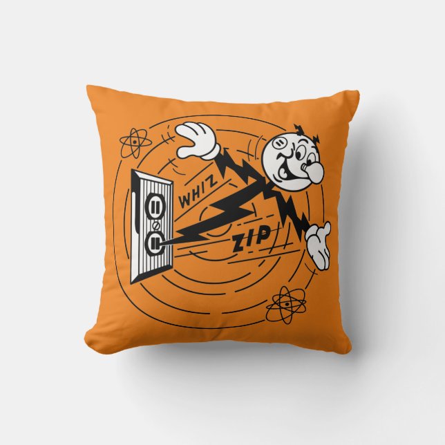Very Fun Reddy Kilowatt Throw Pillow (Front)