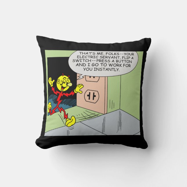 Very Fun Reddy Kilowatt Throw Pillow (Front)