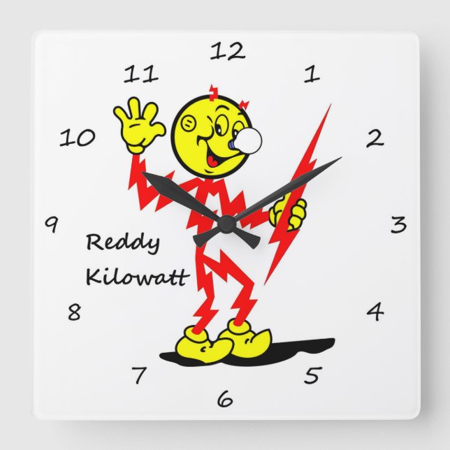 Very Fun Reddy Kilowatt Wall Clock (Front)