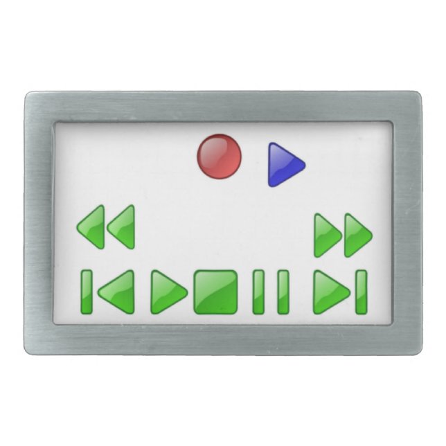 Very Fun Simulated DVD Player Buttons Belt Buckle (Front)