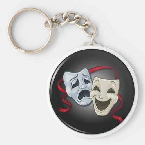 Very Fun Theater Mask Comedy  Tragedy Key Chain